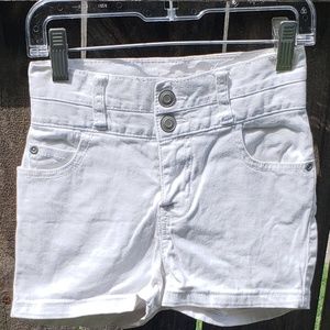 Girl's white denim shorts